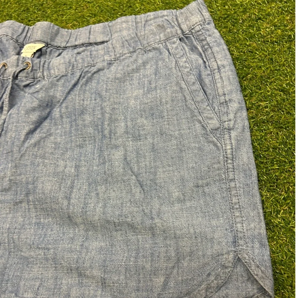 J. Crew Womens XL Blue Chambray Drawstring Elastic Waist Casual Shorts R6L3BG31